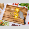 Teak Cutting Board Reversible Chopping Serving Board Multipurpose Food Safe Thick Board; Extra Large Size 18x14x1 inches