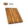 Rectangular Real Teak Wood Cutting Board With Juice Groove 20 INCH; Pack of 5 pieces