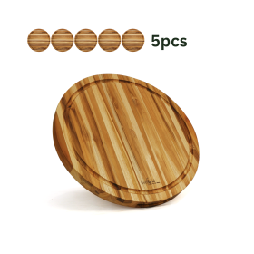 Round Teak Cutting Board BF02003_S 15.75 INCH; Pack of 5 Pieces