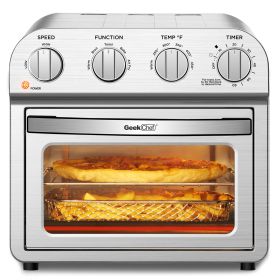 Air Fryer Toaster Oven Combo; 4 Slice Toaster Convection Air Fryer Oven Warm; Broil; Toast; Bake; Air Fry; Oil-Free; Accessories Included; Stainless S