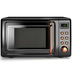 0.7Cu.ft Retro Countertop Microwave 700W LED Display Glass Turntable New