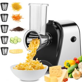 Professional Cheese Grater 5 in 1 Vegetable Slicer/Salad Maker/Slicer/Shredder/Spiralizer for Fruits; Vegetables; Cheese 250W