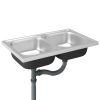 vidaXL Kitchen Sink with Double Basins Silver 31.5"x19.7"x6.1" Stainless Steel