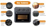 Air Fryer Toaster Oven Combo; WEESTA Convection Oven Countertop; Large Air Fryer with Accessories &amp; E-Recipes; UL Certified (old W1002KCV18WLGRAY)