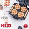 Multi Mini Waffle Maker: Four Mini Waffles; Perfect for Families and Individuals; 4 Inch Dual Non-stick Surfaces with Quick Release & Easy Clean