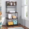 5-Tier Kitchen Bakers Rack with 10 S-Shaped Hooks and 3 Cubes ; Industrial Microwave Oven Stand; Free Standing Kitchen Utility Cart Storage Shelf Orga