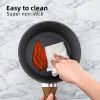 Egg Frying Pan Non Stick 8 inch Induction Wok for Steak Bacon Hot Dog Burgers Forged Aluminum Woks Nonstick Suitable for All Hobs