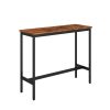 Bar Table Set with 2 Bar stools PU Soft seat with backrest (Rustic Brown; 43.31''w x 15.75''d x 23.62''h)