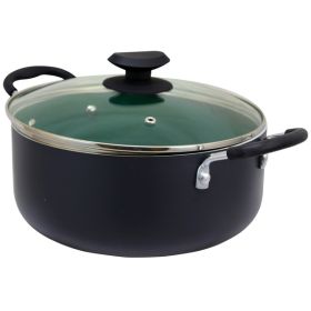 Eco-Friendly Home Hummington 5 Quart Green Ceramic Non-Stick Dutch Oven with Lid in Matte Grey