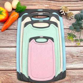 Wheat straw chopping board; plastic chopping board; kitchen; household vegetable cutting multi-functional small chopping board; new classification net (shape: Pictures, Specifications: Small (blue))