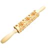 Wooden Christmas Rolling Pins Rock Snowflake Elk Embossing Baking Tool Cookies Biscuit Fondant Cake Patterned Roller