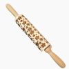 Wooden Christmas Rolling Pins Rock Snowflake Elk Embossing Baking Tool Cookies Biscuit Fondant Cake Patterned Roller