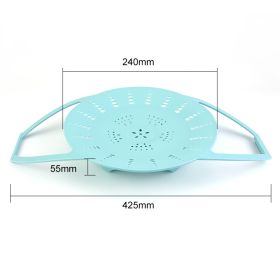 Sling Steamer Silicone Bakeware Lifter Durable Folding Steamer Basket Anti-scalding Egg Steamer Rack Flex-Soft Steaming Rack (Color: L-BLUE)