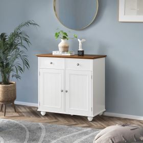 Modern Sideboard Buffet Cabinet with Storage Cabinets;  Drawers and Shelves for Living Room;  Kitchen (Color: White)