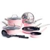 12-Piece Toxin-Free Ceramic Nonstick Pots and Pans Cookware Set; Dishwasher Safe