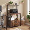 3-Tier Kitchen Baker's Rack Microwave Oven Stand with Storage Cabinet Rustic