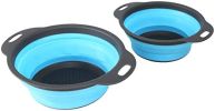 Collapsible Colander Silicone Bowl Strainer Set of 2, Portable Folding Filter Basket Bowls Container Rubber Strainer, Use for Draining Fruits, Vegetab