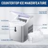 Countertop Ice Maker Machine; Portable Compact Ice Cube Maker with Ice Scoop & Basket; 26Lbs/24H Ice Machine for Home/Kitchen/Office/Bar