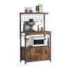 3-Tier Kitchen Baker's Rack Microwave Oven Stand with Storage Cabinet Rustic