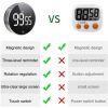 Magnetic Kitchen Timer Rotary Digital Timer Manual Countdown Alarm Clock Mechanical Cooking Timer Cooking Shower Study Stopwatch