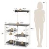 4-tier Kitchen Baker's Rack with Basket and 5 Hooks