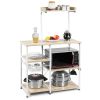 4-tier Kitchen Baker's Rack with Basket and 5 Hooks