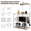 4-tier Kitchen Baker's Rack with Basket and 5 Hooks