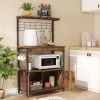 3-Tier Kitchen Baker's Rack Microwave Oven Stand with Storage Cabinet Rustic